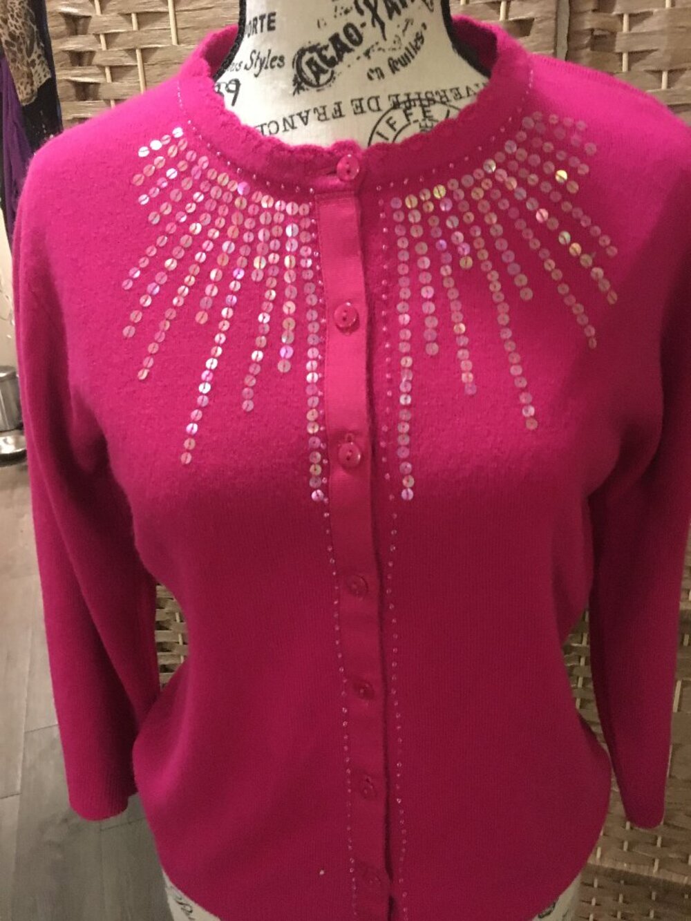Bright Pink 3-quarter length sweater